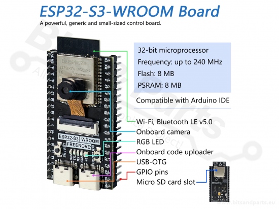 ESP32-S3 WROOM ESP32-CAM Ontwikkelboard WiFi/Buetooth 